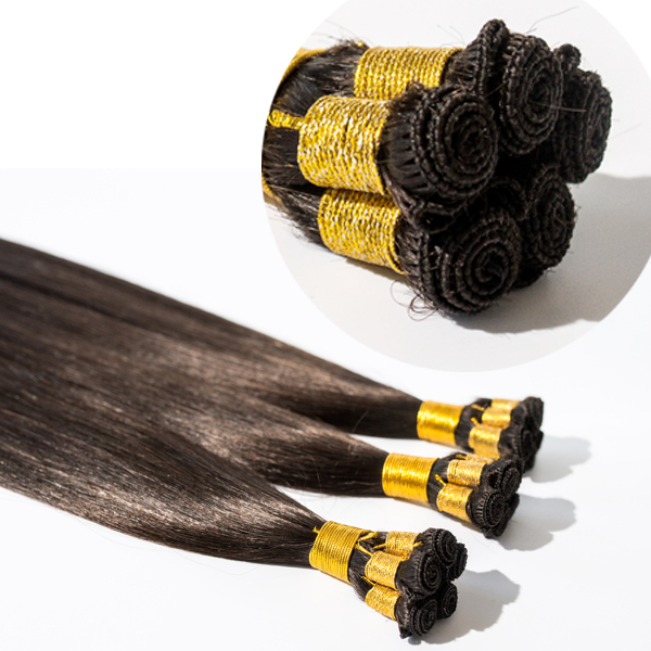  10A unprocessed raw human hand tied weft hair extension Qingdao EMEDA HN175